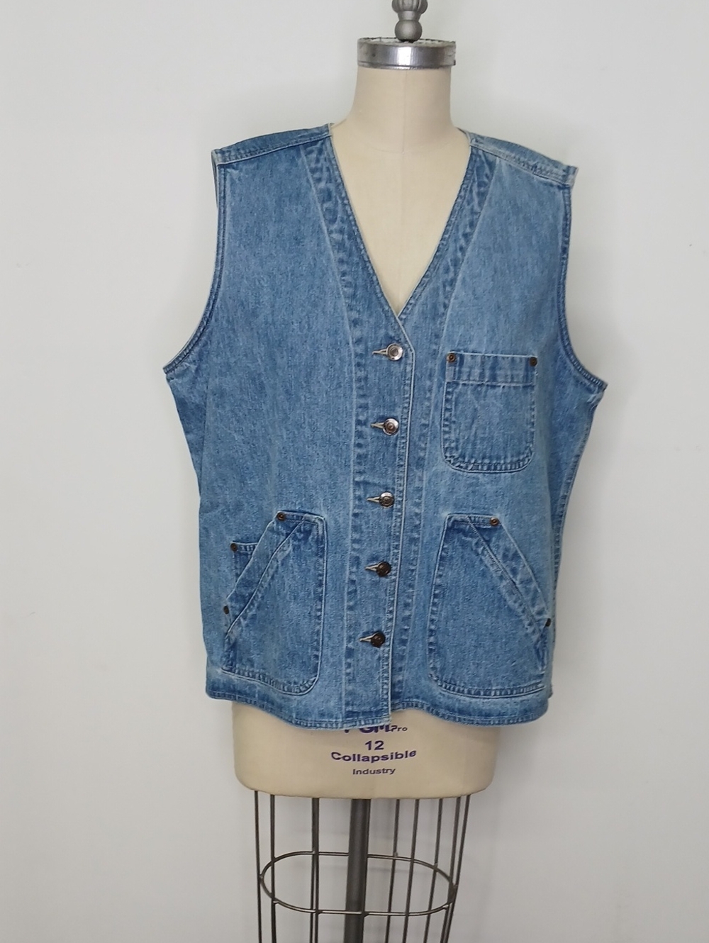 Vintage St. John's Bay Denim Vest/ 1X
